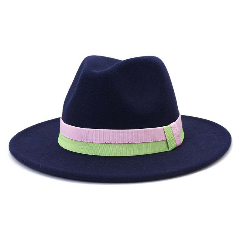 Unisex Autumn Winter New Wide  - Fedora Hat Wool ulasan dan harga