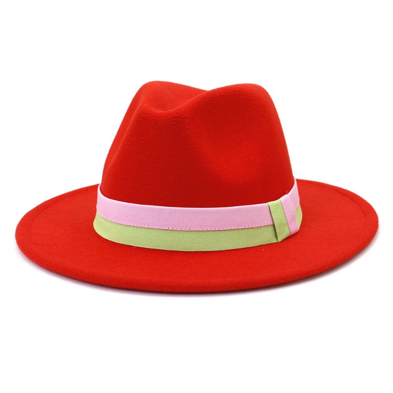 Unisex Autumn Winter New Wide  - Fedora Hat Wool ulasan dan harga
