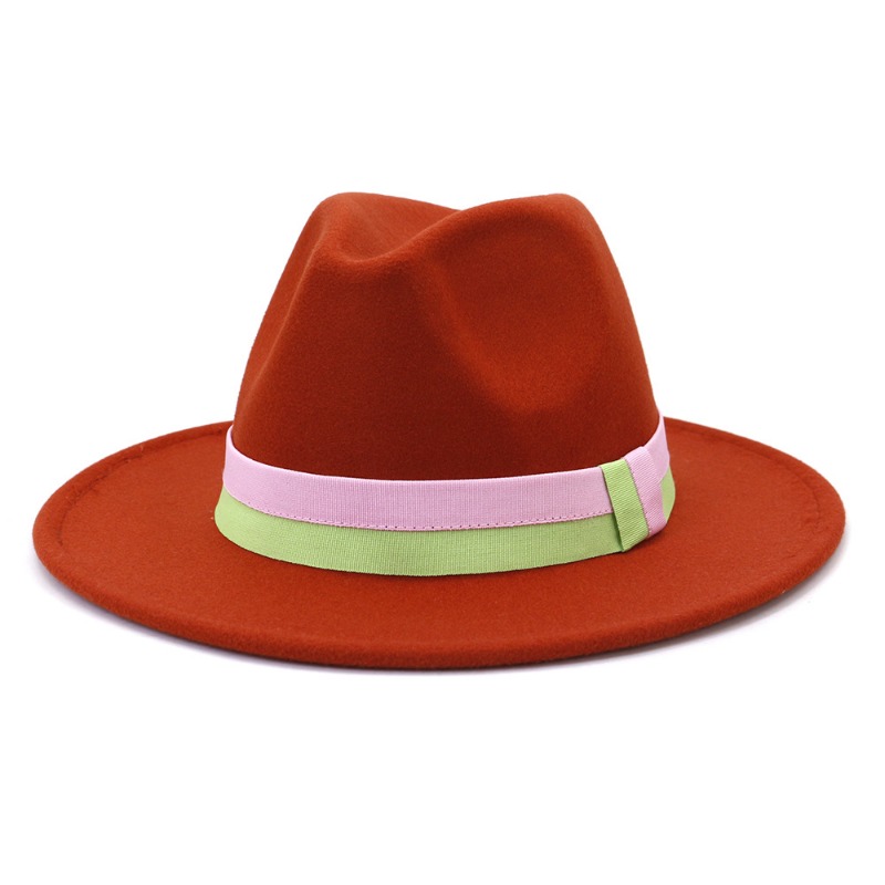 Unisex Autumn Winter New Wide  - Fedora Hat Wool ulasan dan harga