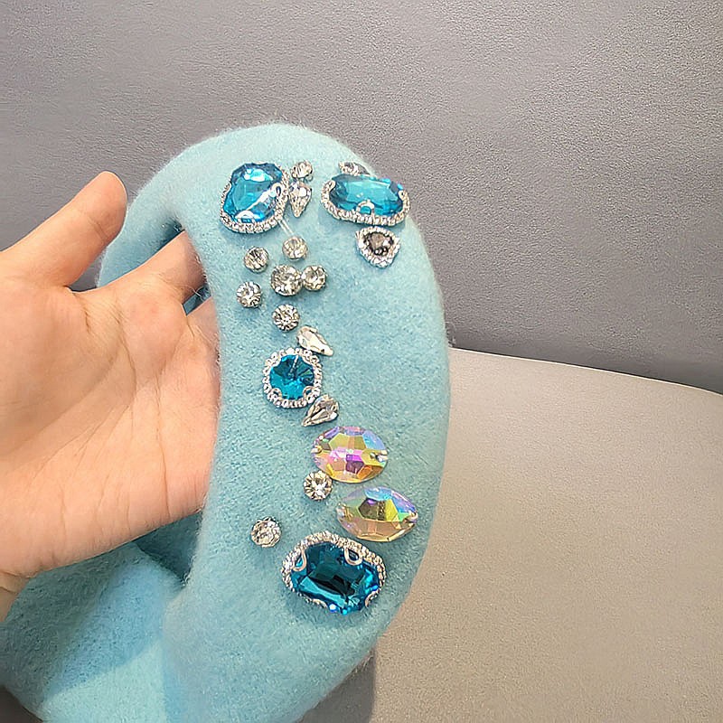 Stunning Rhinestone Wool Beret - Beret French Wool ulasan dan harga