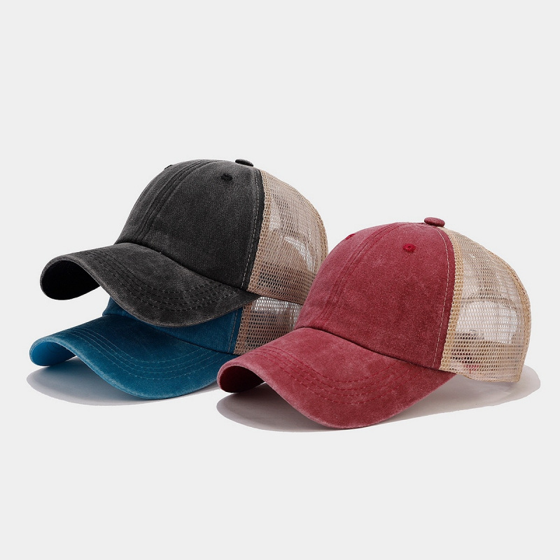 Vintage Washed Denim Mesh Back - Trucker Cap Mesh ulasan dan harga