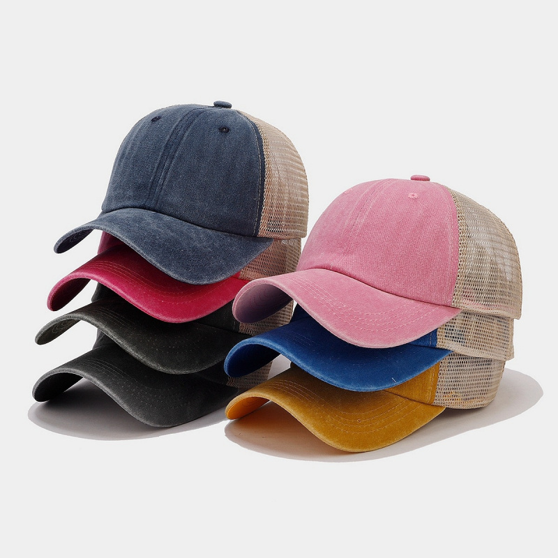 Vintage Washed Denim Mesh Back - Trucker Cap Mesh ulasan dan harga