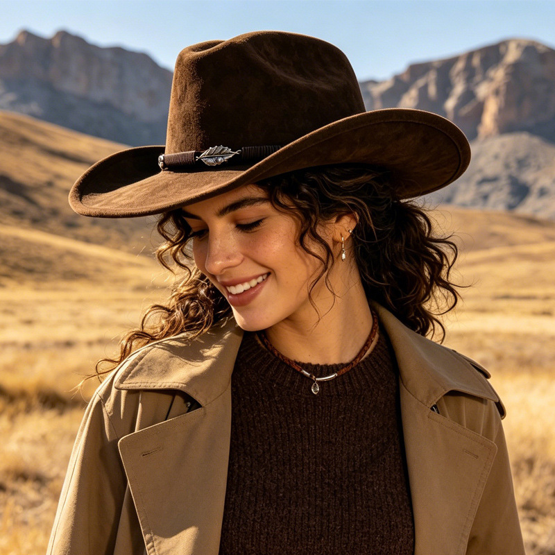 Western Cowboy Style Panama Wo - Fedora Hat Wool ulasan dan harga