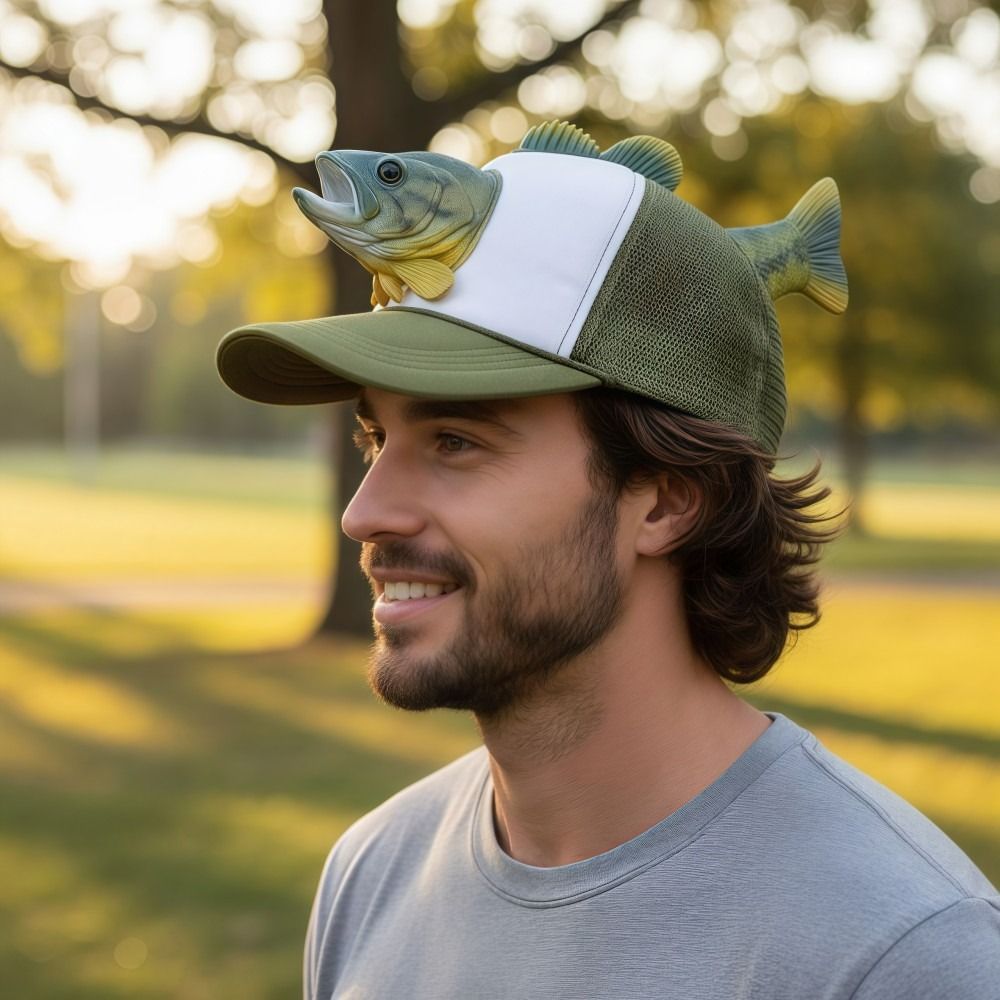 Funny 3D Fish Animal Trucker H - Trucker Cap Mesh ulasan dan harga