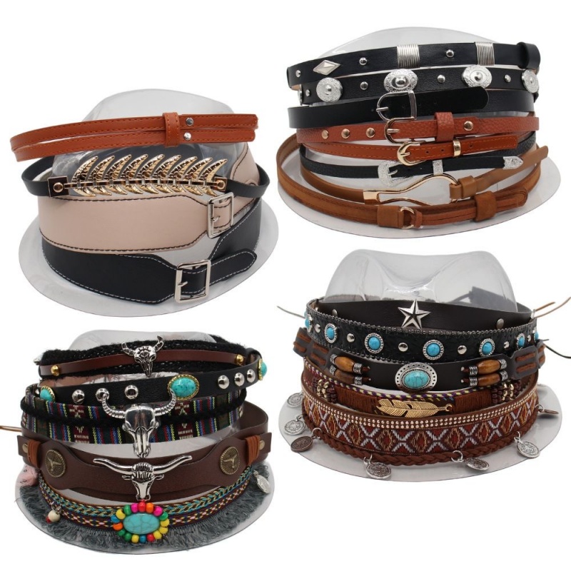 Retro Ethnic Style Belt, Headb - Cowboy Hat Straw ulasan dan harga