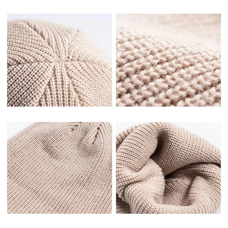 Winter Knitted Hat Warm Outdoo - Beanie Cuffed Knit ulasan dan harga