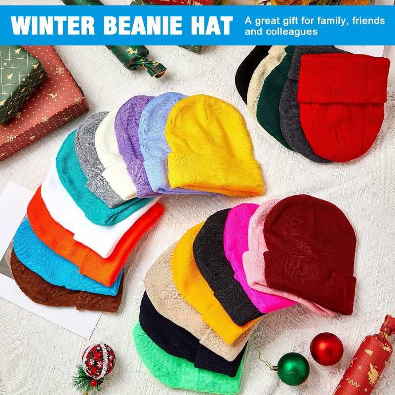 1pc Winter Warm Thick Beanie H - Beanie Cuffed Knit ulasan dan harga