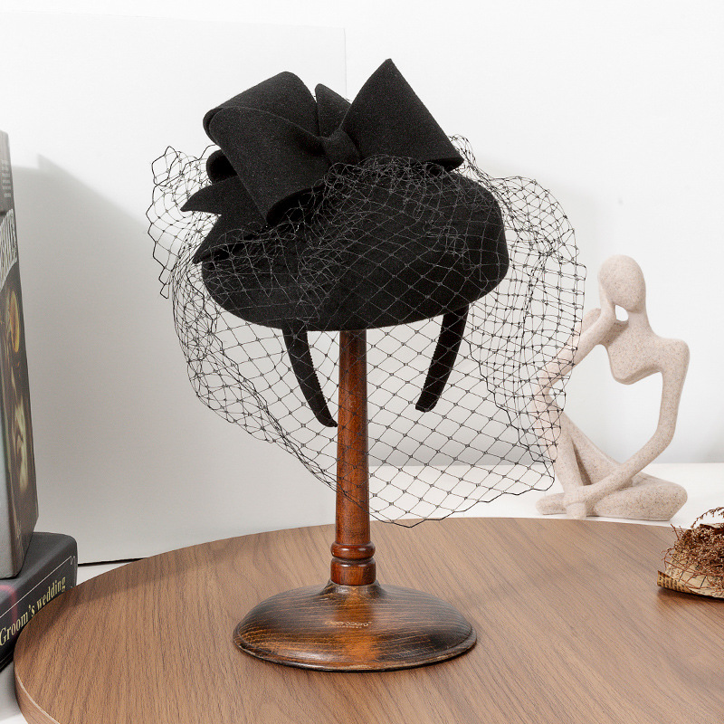 French Black Beret Fascinator  - Beret French Wool ulasan dan harga
