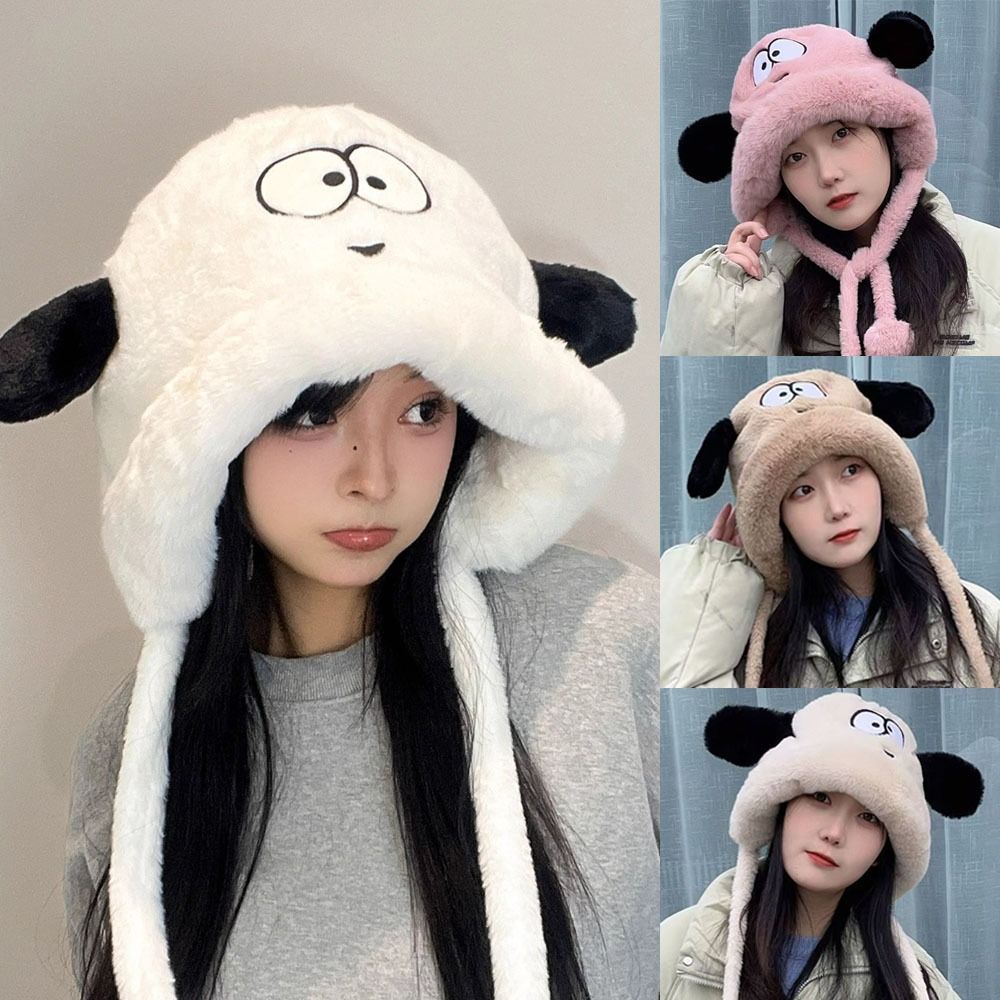 Cartoon Cute Dog Ears Women Wi - Beanie Cuffed Knit ulasan dan harga