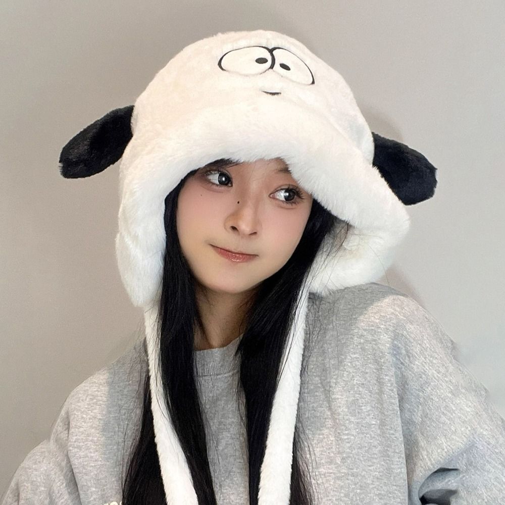 Cartoon Cute Dog Ears Women Wi - Beanie Cuffed Knit ulasan dan harga