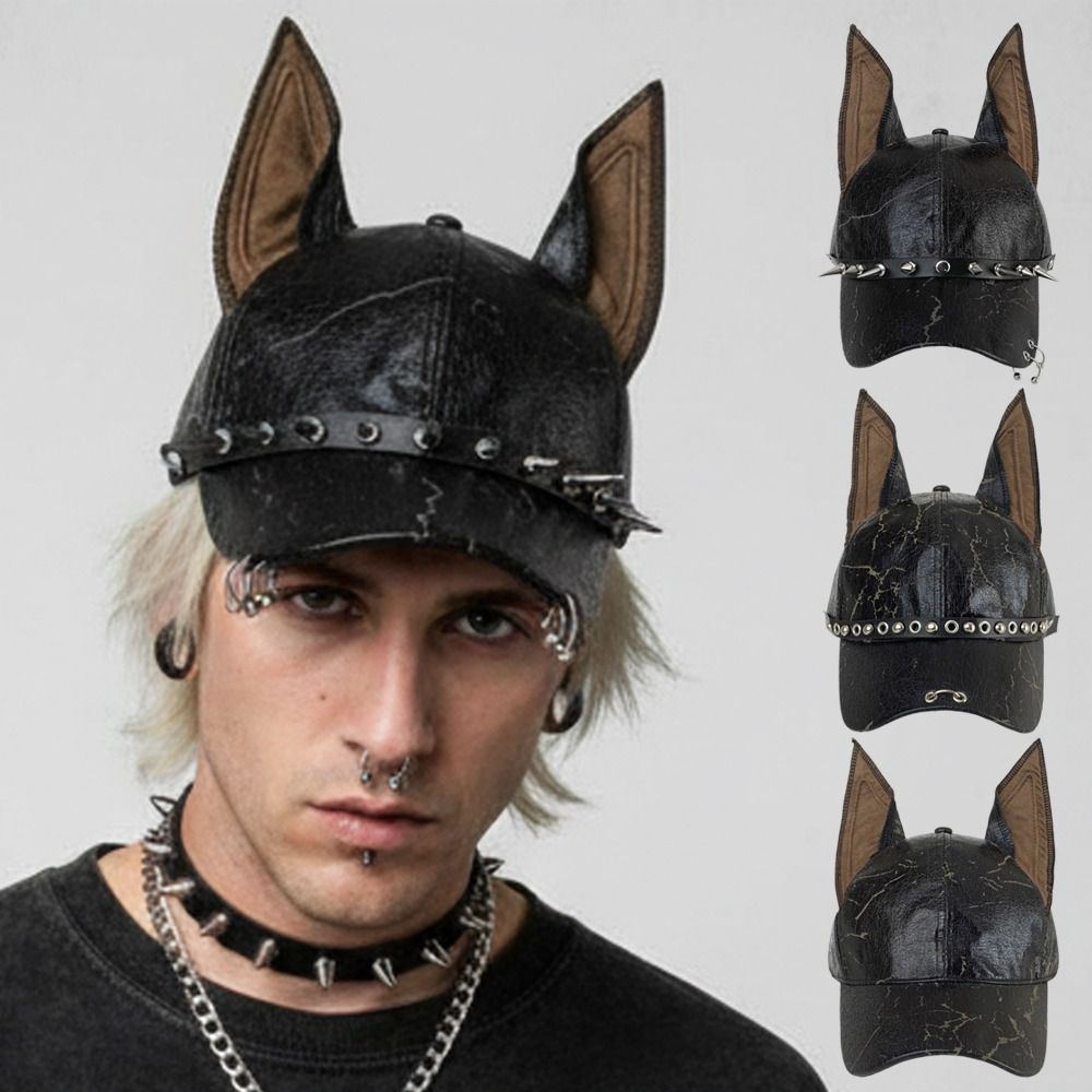 Fashion Punk Doberman Dog Ears - Baseball Cap Structured ulasan dan harga