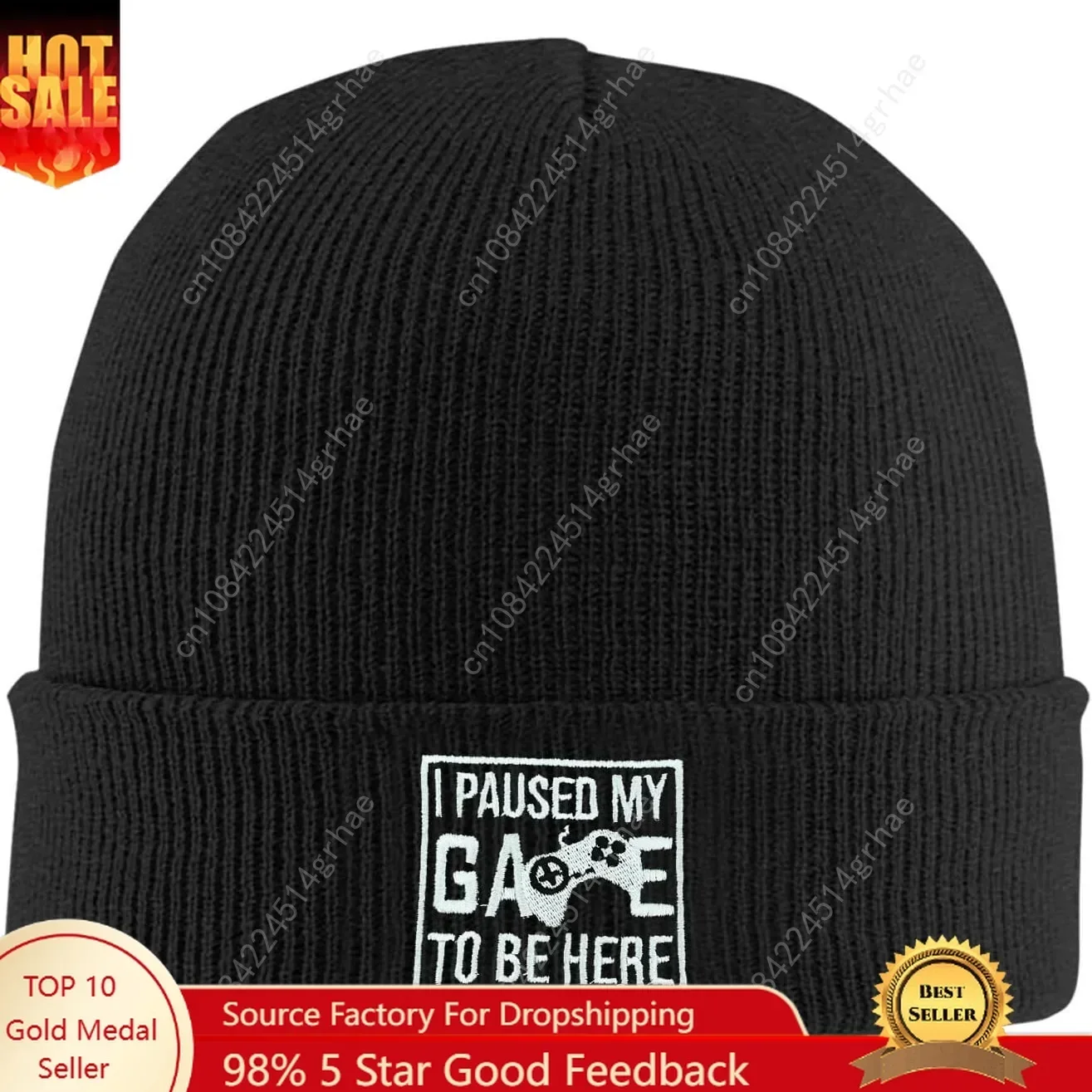 Fish Embroidery Beanie Hat Win - Beanie Cuffed Knit ulasan dan harga