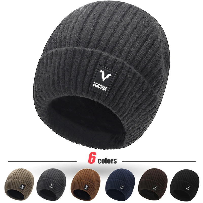Beanie Men Slouchy Knit Skull  - Beanie Cuffed Knit ulasan dan harga