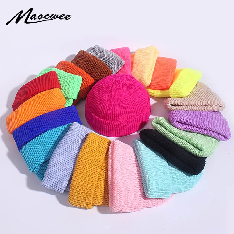 Unisex Winter Child Ribbed Kni - Beanie Cuffed Knit ulasan dan harga